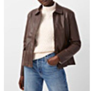 Contemporaine by Simons - Shirt-Collar Faux-Leather Jacket - Brown